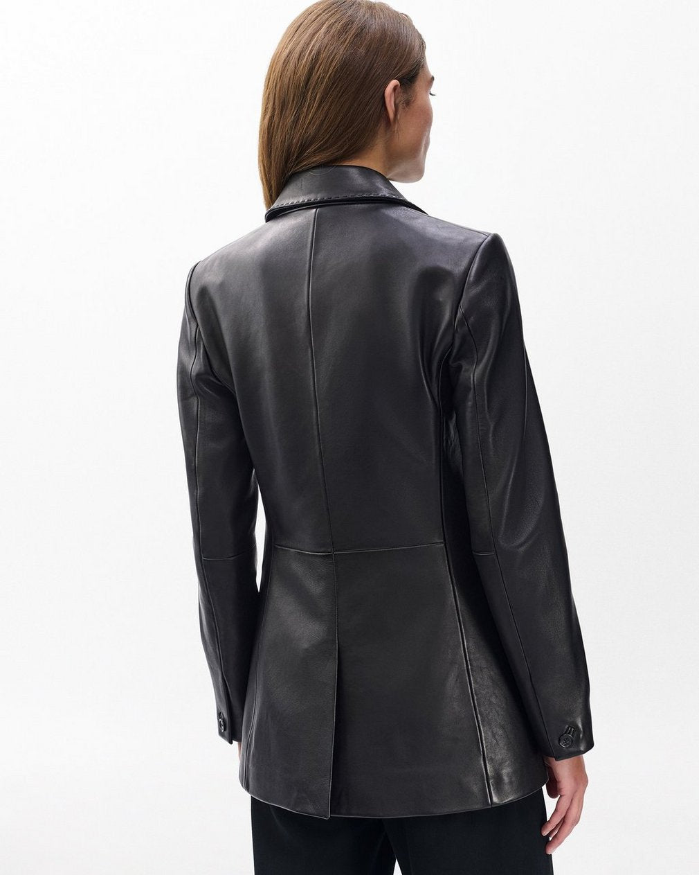 Ash Lamb Leather Blazer - Black