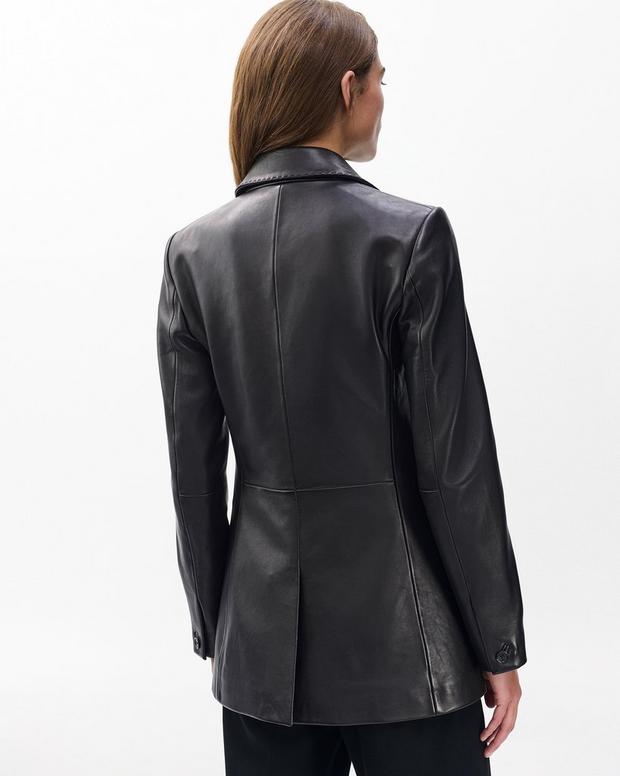 Ash Lamb Leather Blazer - Black