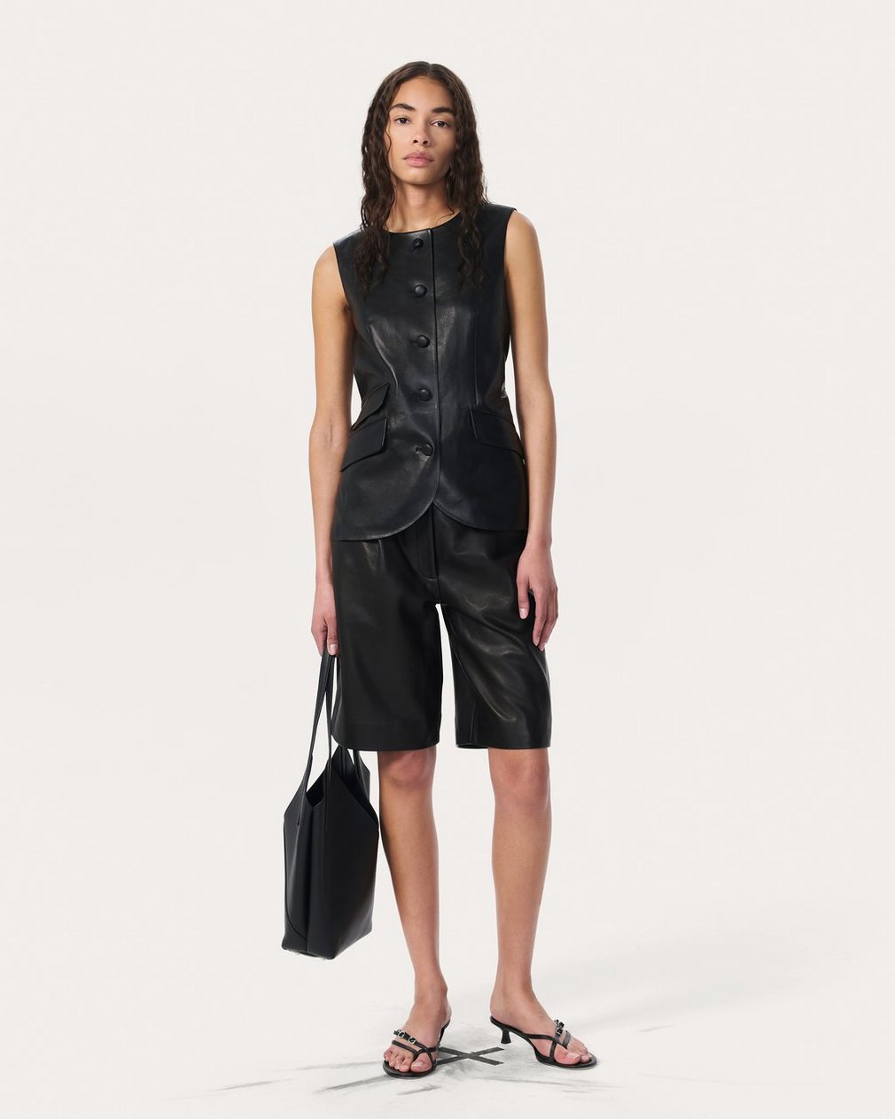 Slade Leather Vest - Black