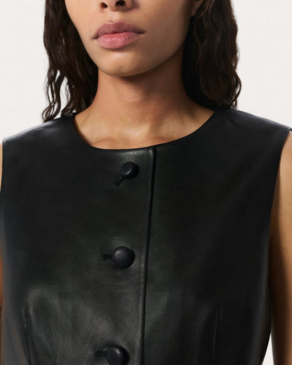 Slade Leather Vest - Black
