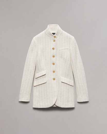 Slade Long Tweed Blazer - Ivory