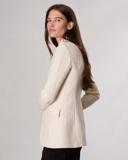 Slade Long Tweed Blazer - Ivory