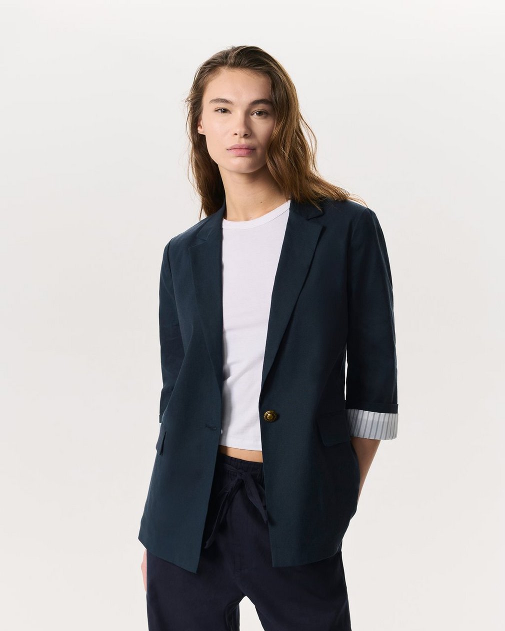 Jennie Linen-Blend Blazer - Salute