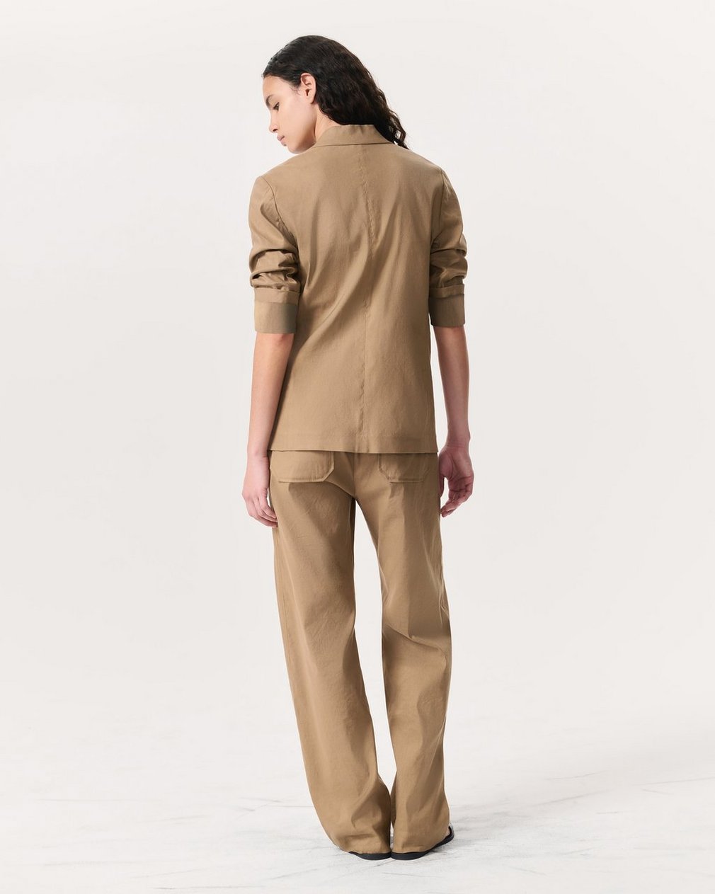 Jennie Linen-Blend Blazer - Muted Brown