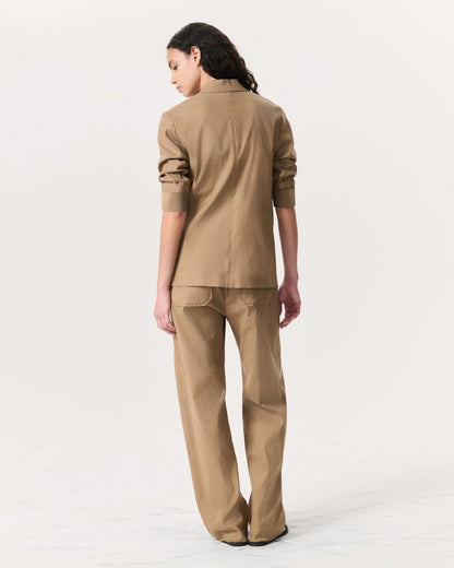 Jennie Linen-Blend Blazer - Muted Brown