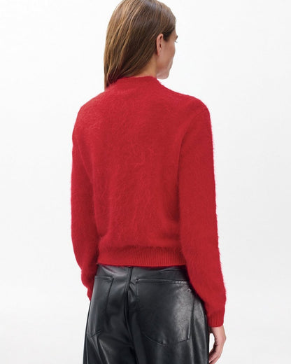 Jada Brushed Cashmere Cardigan - Red