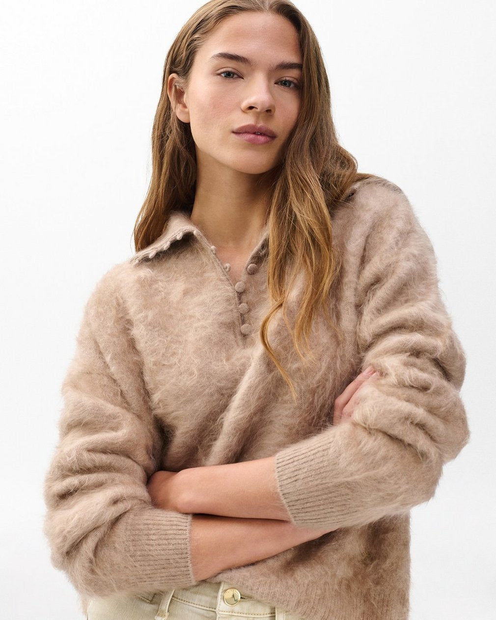 Jada Brushed Cashmere Sweater - Mink