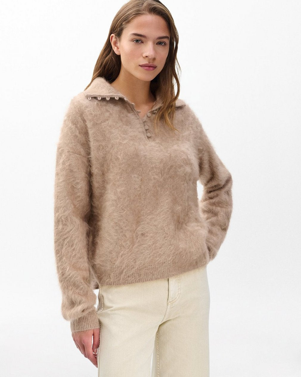 Jada Brushed Cashmere Sweater - Mink