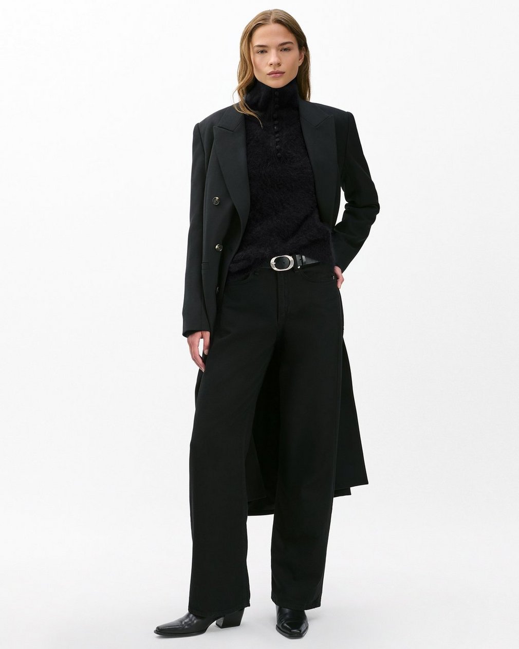 Jada Brushed Cashmere Sweater - Black