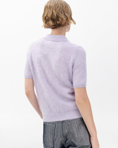 Jada Brushed Cashmere Polo - Lavender