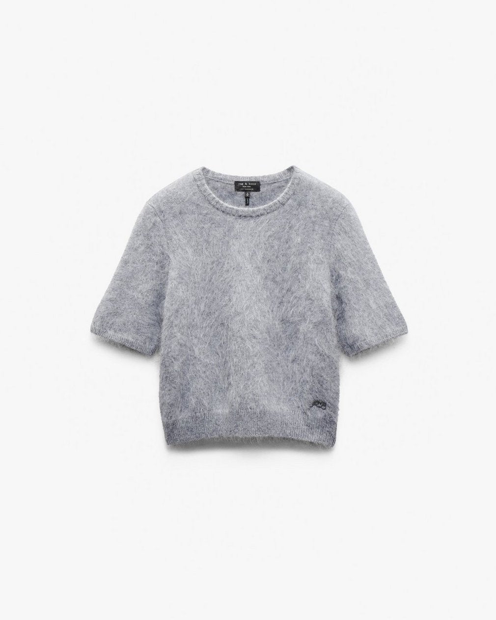 Jada Brushed Short-Sleeve Crewneck - Heather Grey