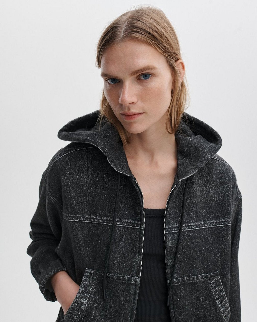 Miramar Davina Hoodie - Washed Black