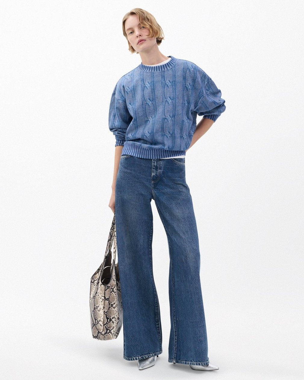 Miramar Cable-Effect Sweatshirt - Indigo