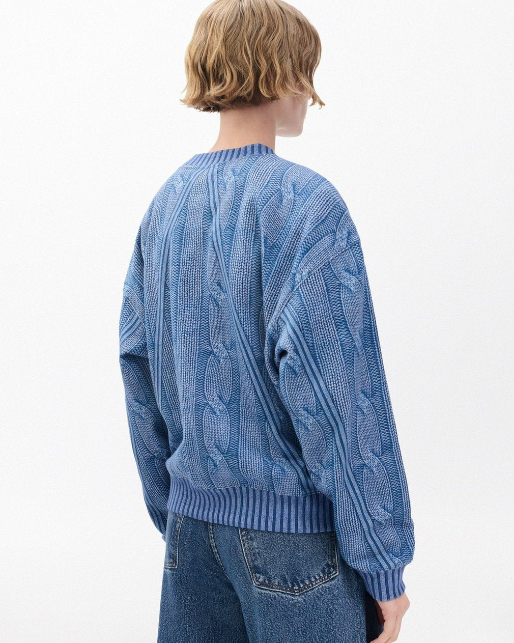 Miramar Cable-Effect Sweatshirt - Indigo