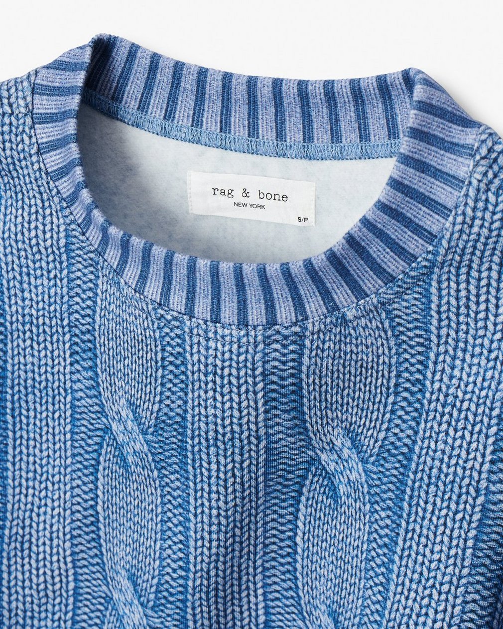 Miramar Cable-Effect Sweatshirt - Indigo