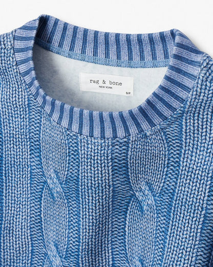 Miramar Cable-Effect Sweatshirt - Indigo