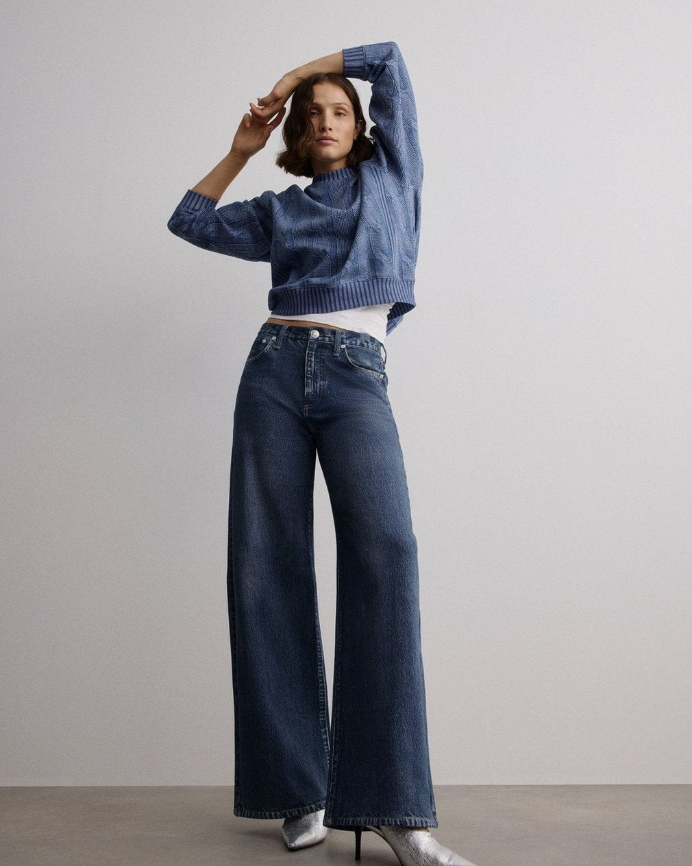 Miramar Cable-Effect Sweatshirt - Indigo