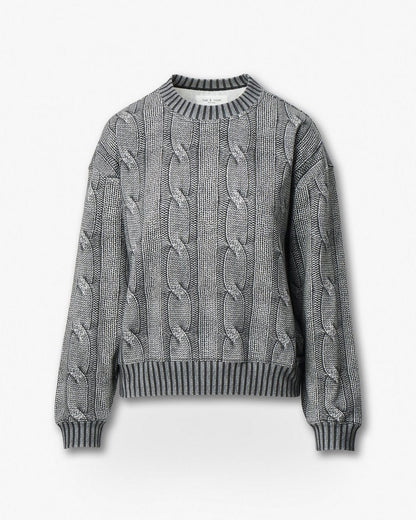 Miramar Cable-Effect Sweatshirt - Washed Black