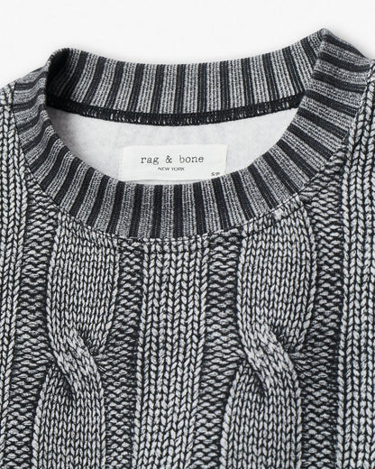 Miramar Cable-Effect Sweatshirt - Washed Black