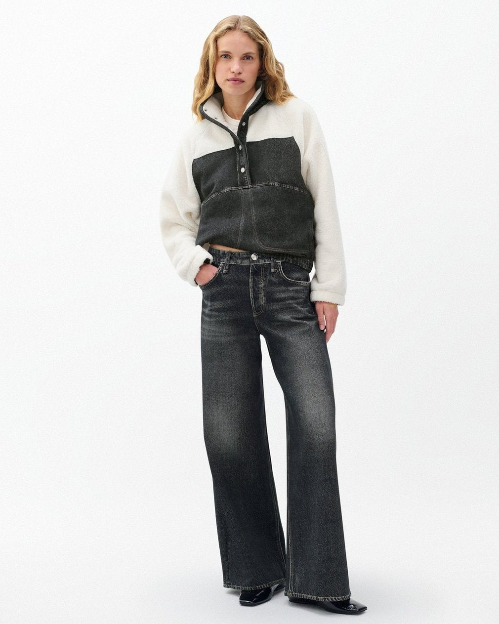 Miramar Sherpa Popover - Faded Black