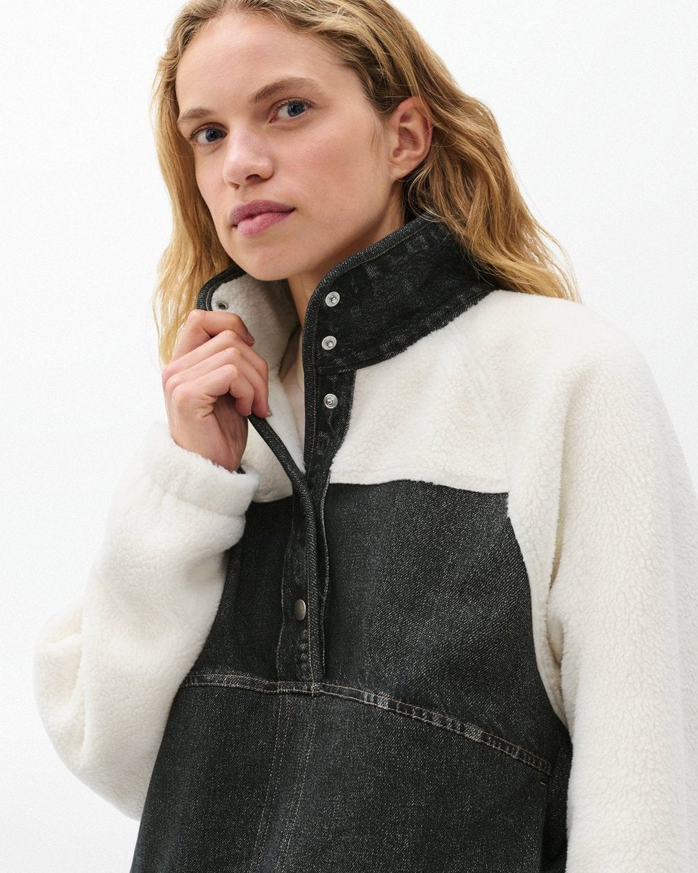 Miramar Sherpa Popover - Faded Black