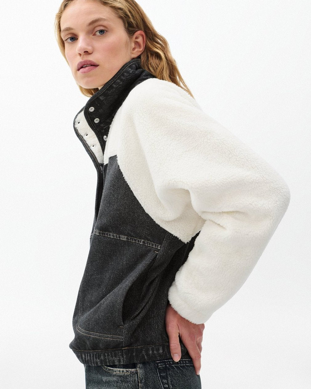 Miramar Sherpa Popover - Faded Black