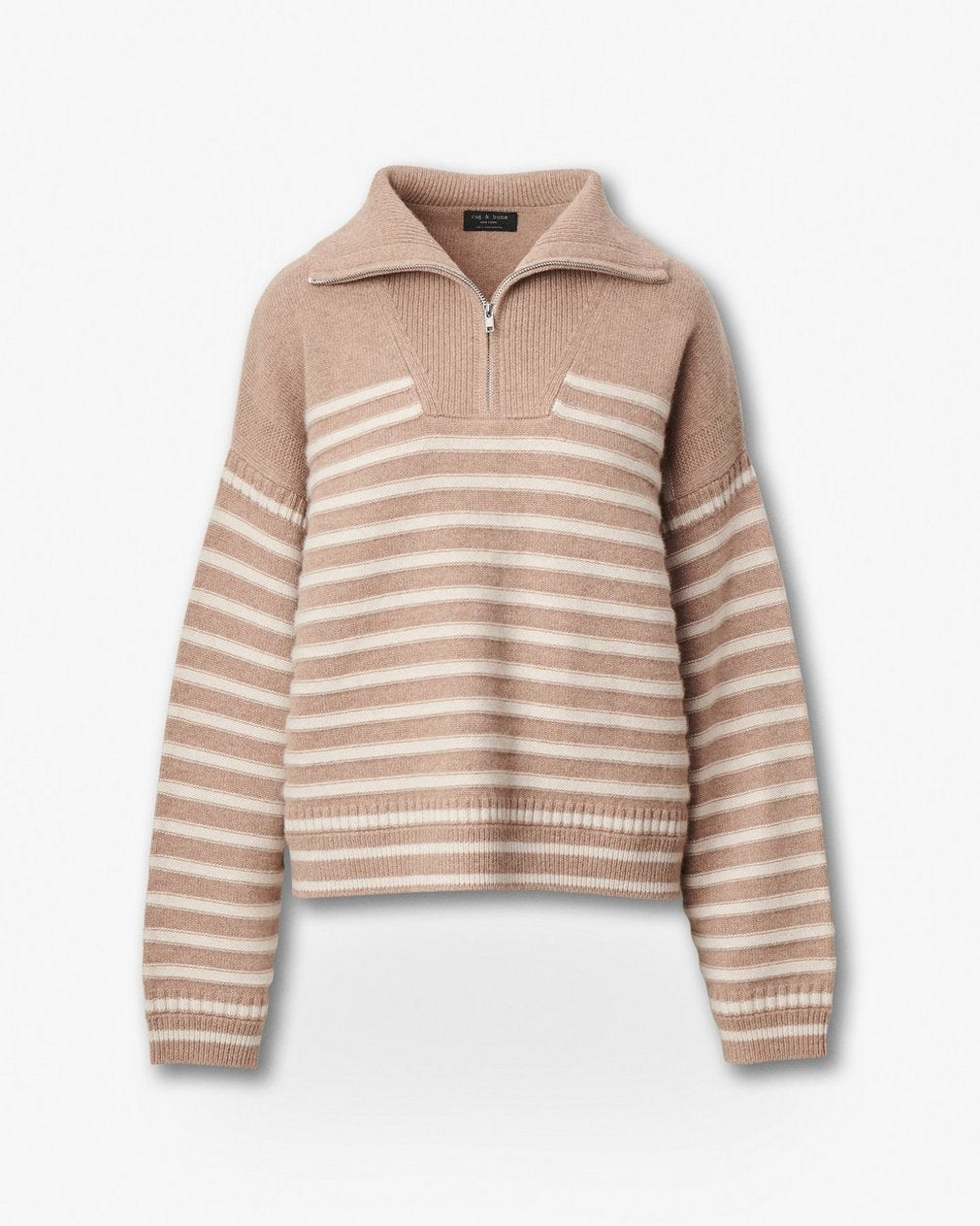Raven Wool-Cashmere Half-Zip Sweater - Camel