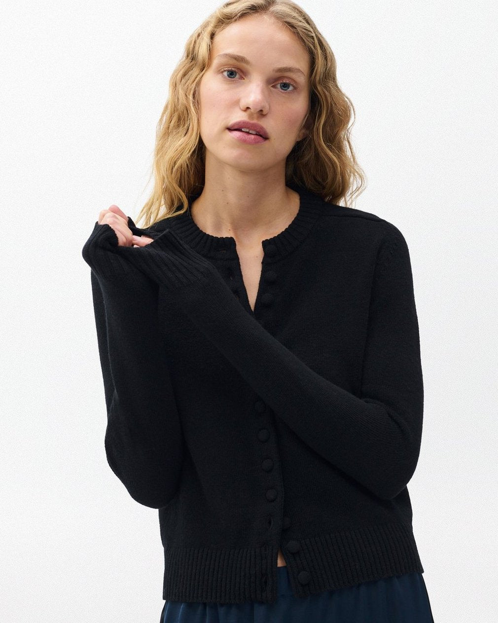 Wallace Crewneck Cardigan - Black