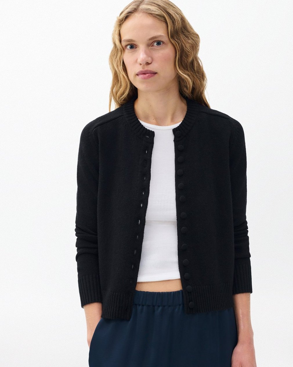 Wallace Crewneck Cardigan - Black