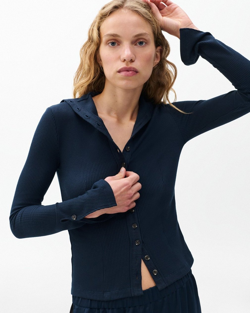 The Knit Ribbed Buttoned Cardigan - Salute