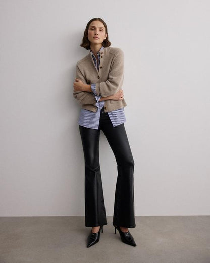 Bridget Mockneck Cardigan - Taupe