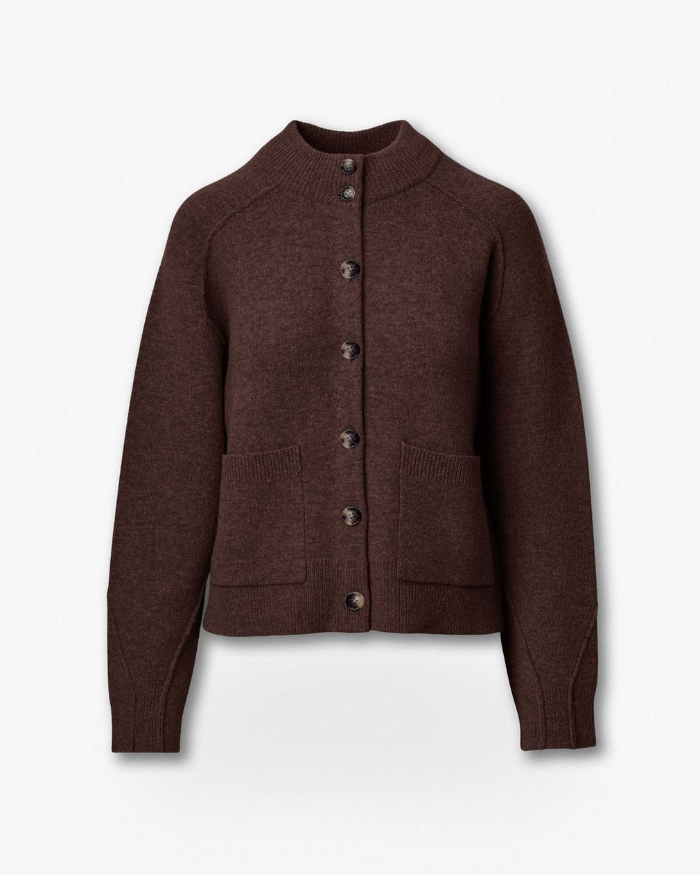 Bridget Mockneck Cardigan - Brown