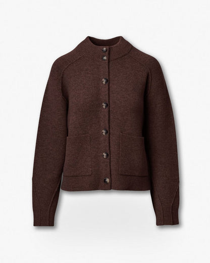 Bridget Mockneck Cardigan - Brown