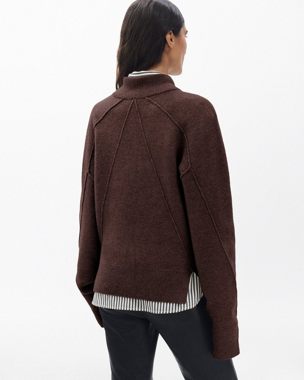 Bridget Mockneck Cardigan - Brown