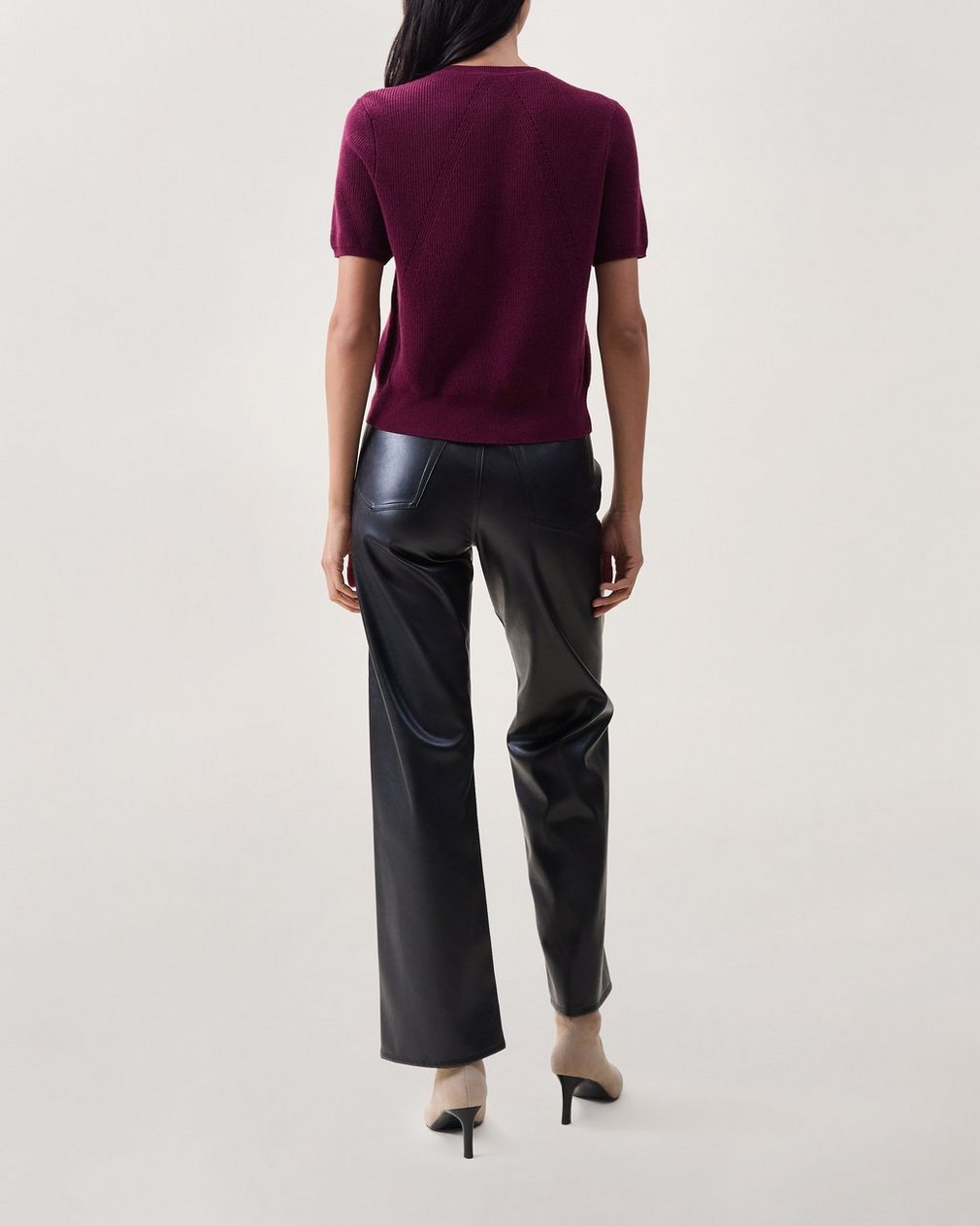 Michal Short-Sleeve Cardigan - Dark Berry