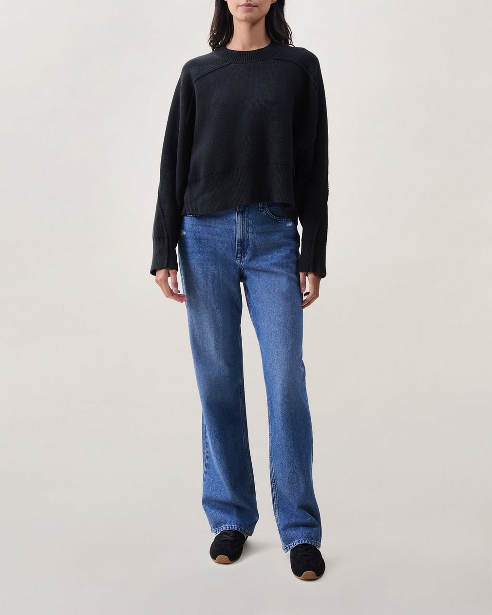Lysa Cropped Sweater - Black