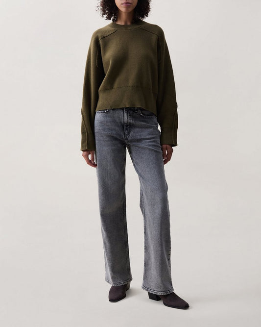 Lysa Cropped Sweater - Olive