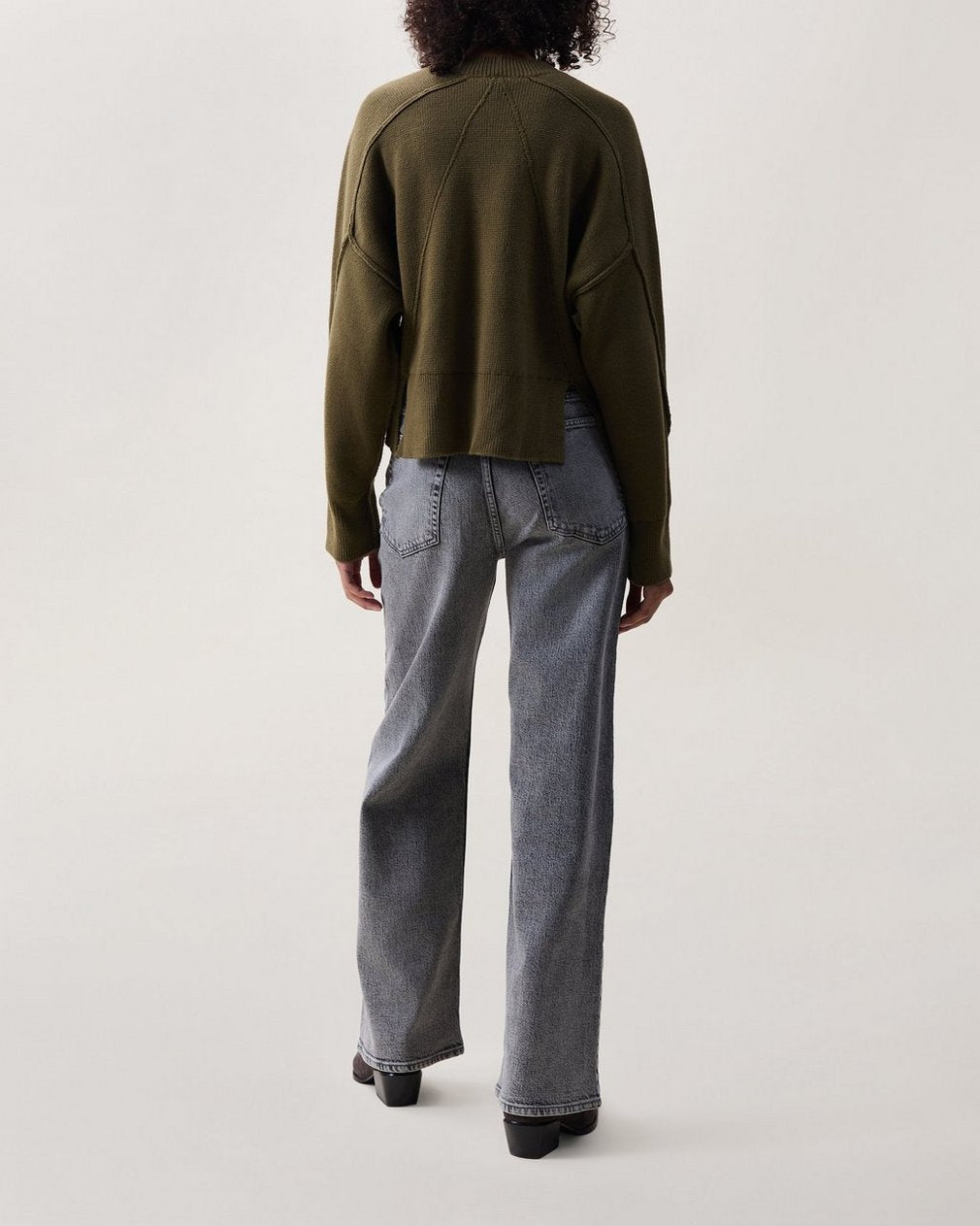 Lysa Cropped Sweater - Olive