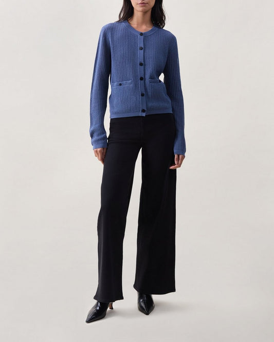 Vivi Open-Knit Cardigan - Worn Indigo