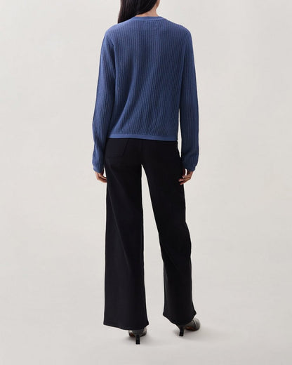 Vivi Open-Knit Cardigan - Worn Indigo