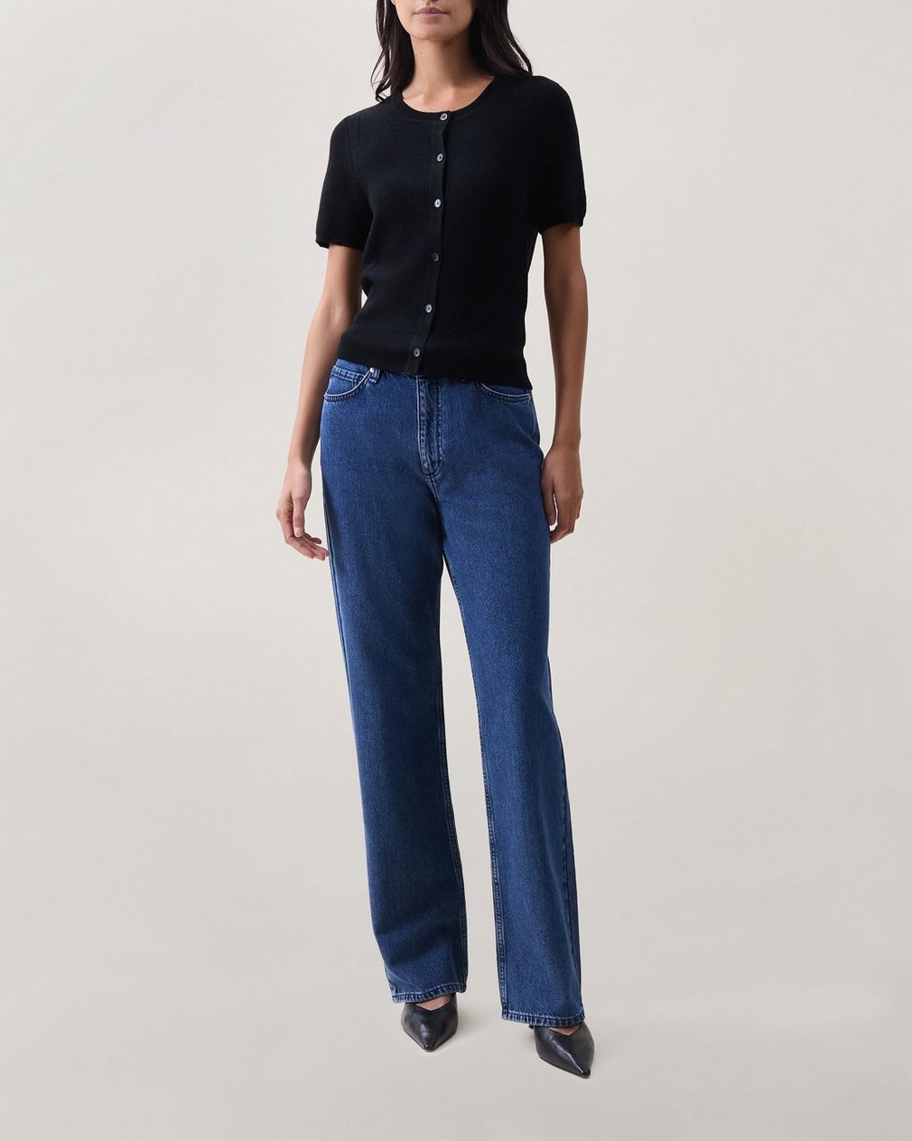 Michal Short-Sleeve Cardigan - Black