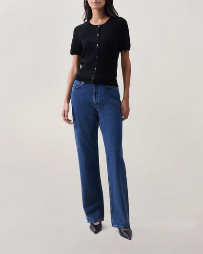 Michal Short-Sleeve Cardigan - Black