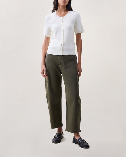 Michal Short-Sleeve Cardigan - Chalk