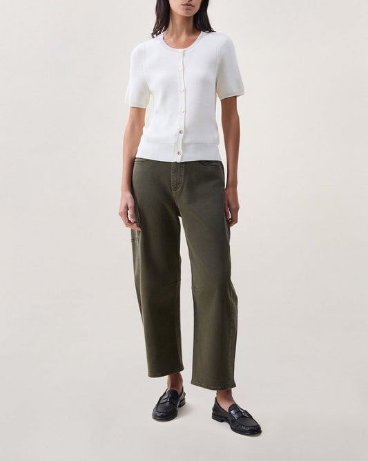 Michal Short-Sleeve Cardigan - Chalk