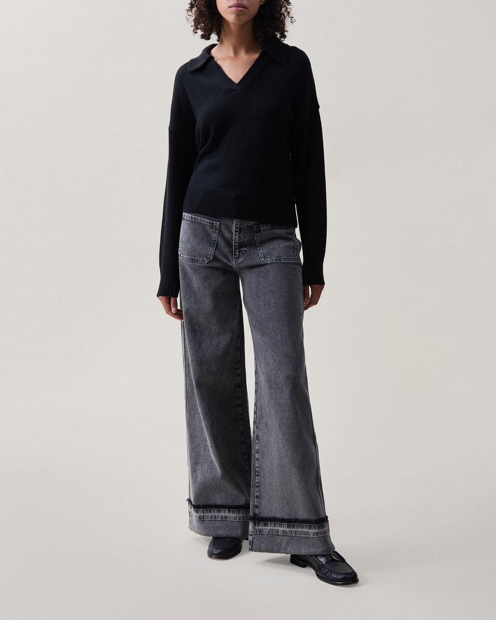 Gretchin Wool-Blend Polo - Black