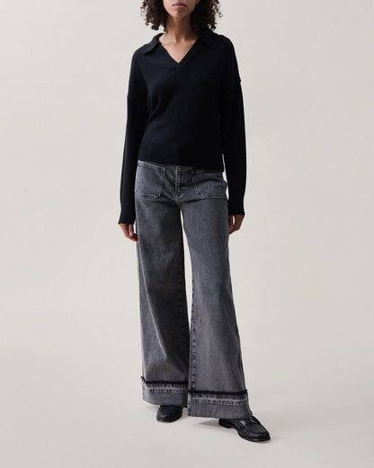 Gretchin Wool-Blend Polo - Black