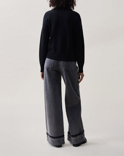 Gretchin Wool-Blend Polo - Black