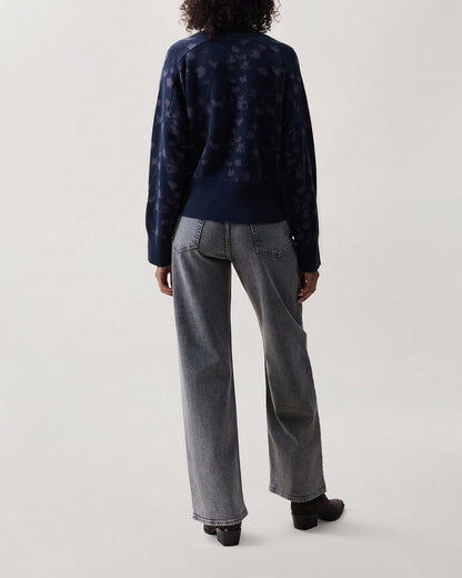 Lysa Jacquard Cropped Sweater - Salute Leopard