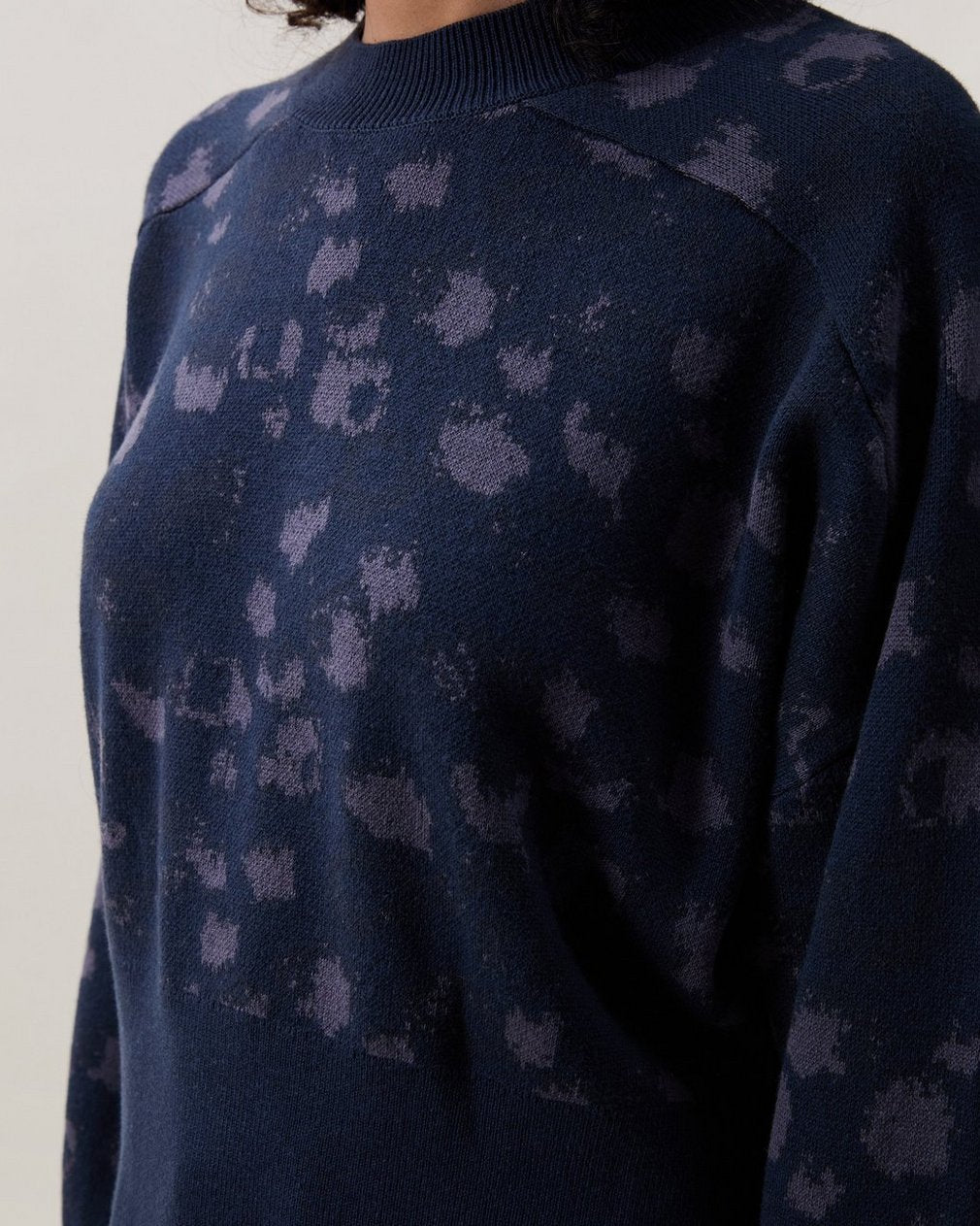 Lysa Jacquard Cropped Sweater - Salute Leopard