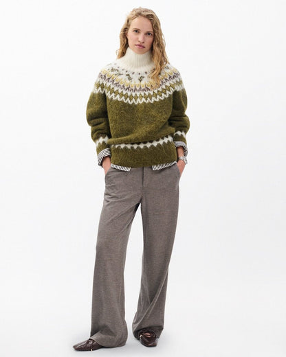 Beth Fair Isle Turtleneck Sweater - Army Multi